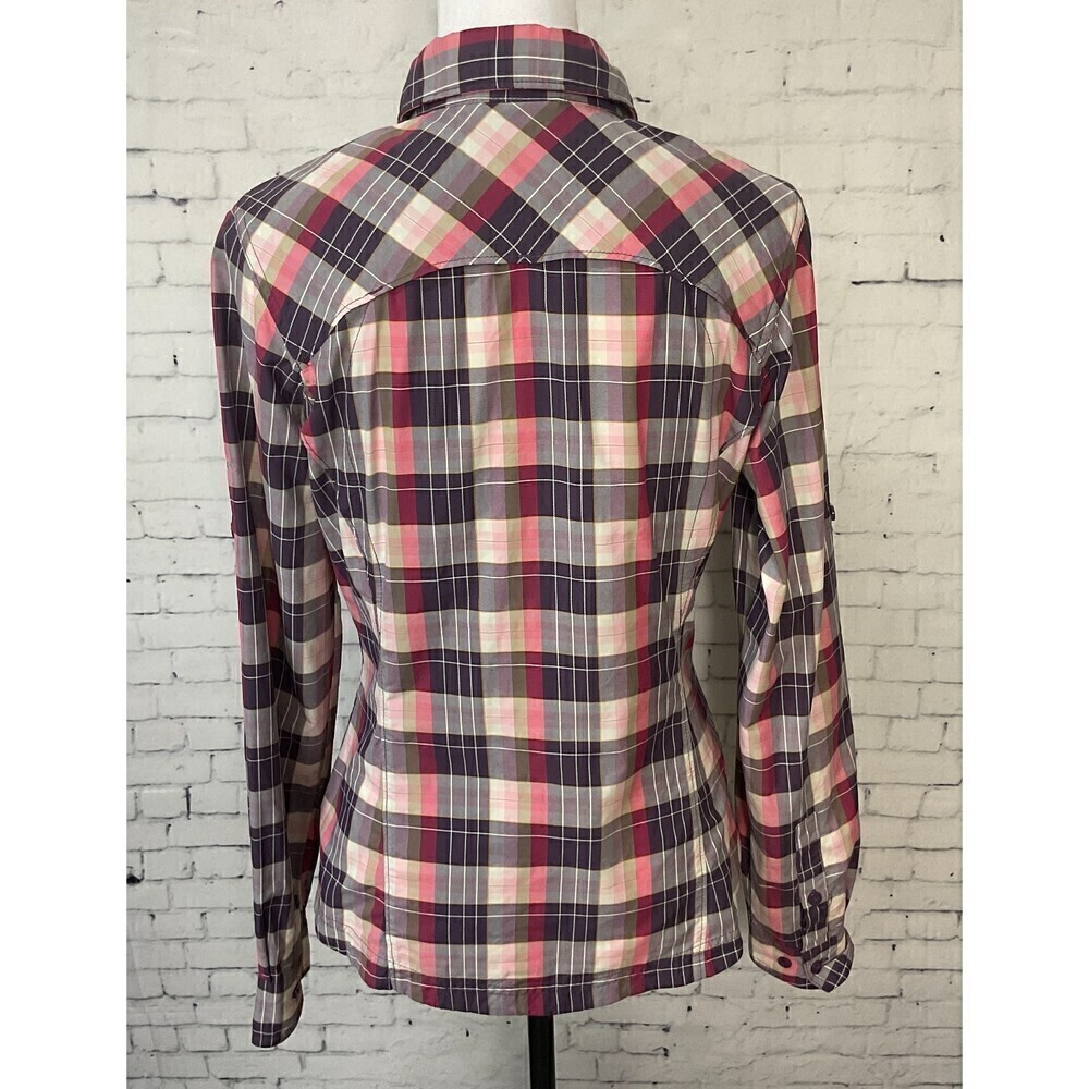 Columbia Shirt Women M Pink Purple Plaid Omni Shade Lightweight Long Sleeve H1 - Picture 6 of 12